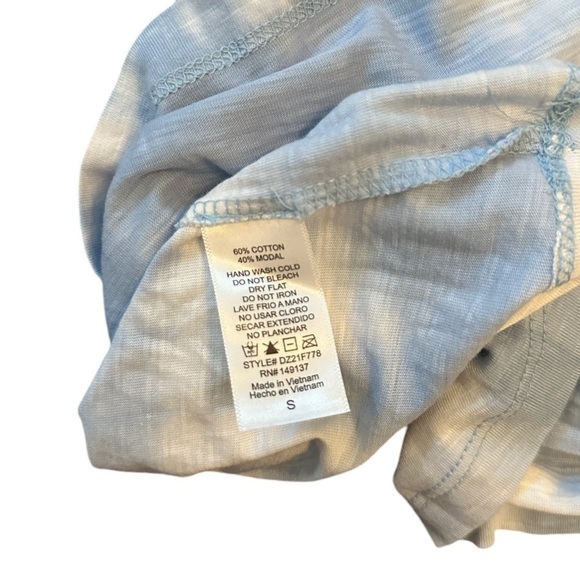 Double Zero Brand Women's Blue Tie Dye Stripe Jersey Tank Top Size Spicy Small - Picture 4 of 8